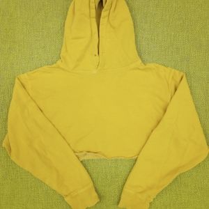 Brandy melville yellow cropped hoodie